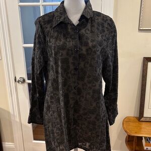 Habitat Black Striped Button Down Top. Size M